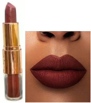Luipui trending brown 2 in 1 mate finish lipstick pack of 1 waterproof(brown, 6 g)