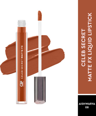 C2P Professional Makeup Celeb Secret Matte Orange Liquid Lipstick Smudge-Proof Long-Lasting Up to 8 Hrs(Aishwarya 08, 2 ml)