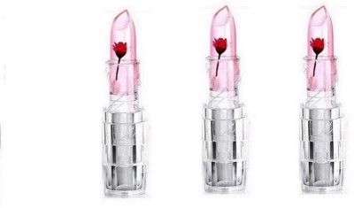 ILLUSKIN Moisturizer Magic ,Beautiful Crystal Jelly Flower Lipstick |PACK 3(flower Magic Color Change Lip Gloss, 50 g)