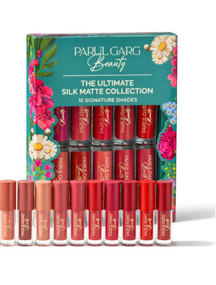 Parul Garg Ultimate 10-in-1 Silk Matte Liquid Lipstick Set | Long-Lasting, Transfer-Proof(Multicolour, 15 ml)