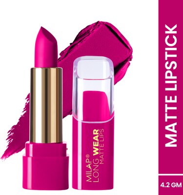 MILAP Long Wear Matte Lipstick, Highly Pigmented Lipsticks for Women(Pin Up Plum, 4.2 g)