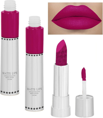 Emijun Matte finish liquid 2 in 1 lipstick water proof & long lasting COMBO(MAGENTA, 16 g)