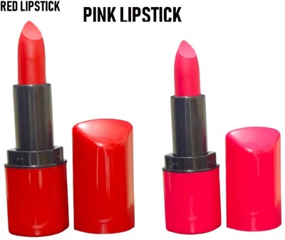 Luipui MATTE LIPSTICK COMBO (RED, PINK) PACK OF-2(PINK, 5 g)