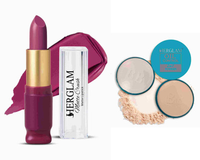 herglam Matte Crush Oil Control Compact Powder Combo – Long Lasting Makeup Kit(Multicolor, 10 ml)