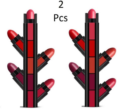 FRIPPE 5 in 1 Forever Creamy Matte Lipstick, The Red Editions Pack of 2(Red, 15 g)
