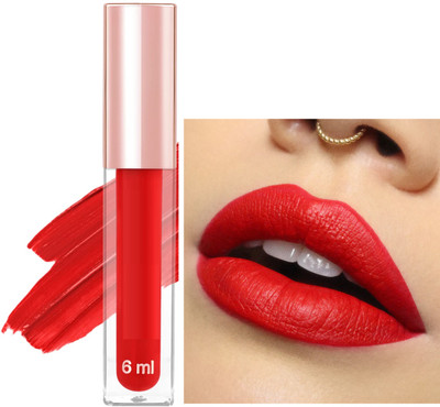 Emijun Non Transfer Smudge Proof Longlasting Liquid Matte Lipstick(red, 6 ml)