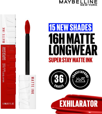 MAYBELLINE NEW YORK Superstay Matte Ink Liquid Lipstick - 16H Longwear Matte | Exhilarator(Red, 5 ml)