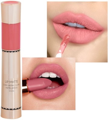 DARVING Matte Attack Transfer proof Lipstick 2 in 1(peach, 8 g)