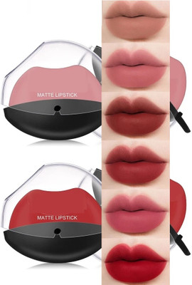 JANOST Best Lip Shape Matte Lipstick Waterproof Set Of 2(Multicolor, 10 g)