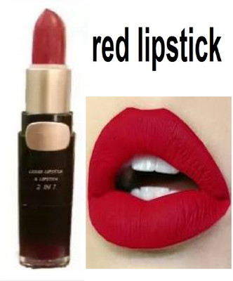 Luipui 2 in 1 red matte lipstick best for women pack of 1(red, 6 g)