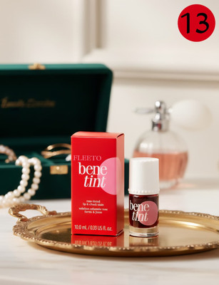 Fleeto Bene Tint Lip & Cheek Stain, Waterproof, longlasting RED Tint F118(Peppy Red, 10 ml)