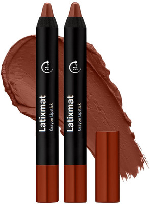 Latixmat Pro Matte Non Transfer Crayon Lip Color Matte Finish Combo(chocolate, 7 g)