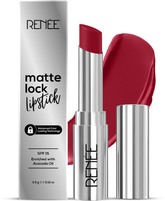 Renee Matte Lock Lipstick, Ultra Matte Finish, Moisturizing, Long Lasting & Weightless(Rock, 3.5 g)