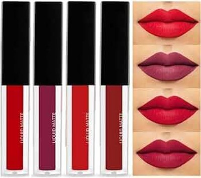 eiliaz Matte Shades Red Edition Minis Liquid Lipstick for Women and Girls(multicolour, 12 ml)