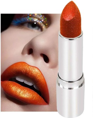 tanvi27 Diamond Sine Metallic, Long Lasting Shinning Orange lipstick(ORANGE, 3.8 g)