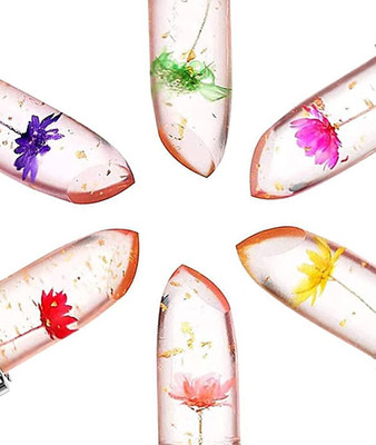 LILLYAMOR 3D Jelly Flower Lipstick Long Lasting Nutritious Color Change Pack Of 6(Multicolor, 21.8 g)