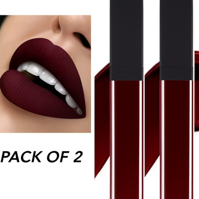 BLUSHIS Non Transfer Waterproof Longlast Matte Liquid Lipstick(Maroon, 18 ml)