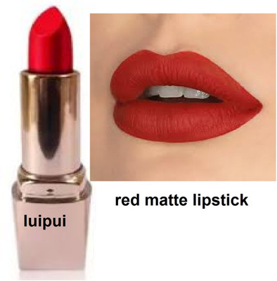 Luipui red matte lipstick pack of 1 women for lady(red, 6 g)