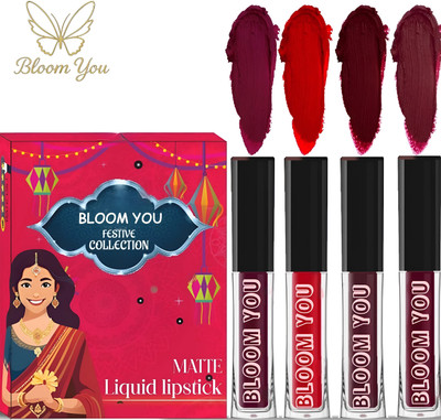 BLOOM YOU Burning Desire Waterproof Bold Red Lip Formula(10 ml, Multicolour)