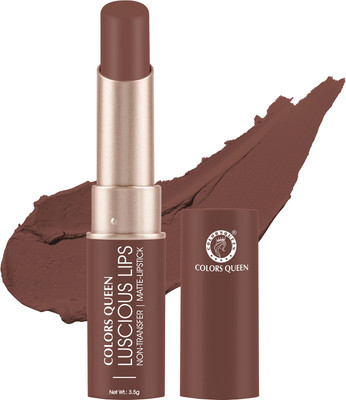 COLORS QUEEN Luscious Lips Long Lasting Non Transfer Creamy Matte Lipstick(Commando, 3.5 g)
