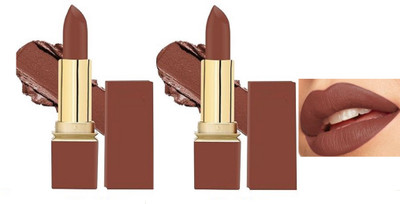 Luipui NON-TRANSFER WATERPROOF MATTE LIPSTICK 2 PACK(Brown, 8 ml)