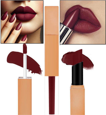 YAWI Soft-Matte Liquid Lipstick| Intense Dark Color & Travel-Friendly Lip Colour(Dark Maroon, 7 ml)