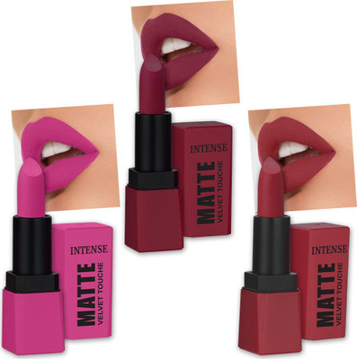Perpaa Sensational Creamy Matte Lipstick Highly Pigmented with Vitamin E Long Lasting(Perfect Pink, Moody Maroon, Rocking Red, 10.5 g)