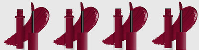 Luipui Premium Air Matte Color Bliss Liquid Lipstick / Lightweight,Waterproof (Sets 4(MAROON, 24 ml)
