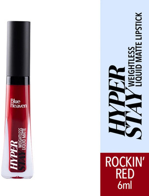 BLUE HEAVEN Hyperstay Liquid Matte Lipsticks |Transfer Proof(Rockin Red, 6 ml)