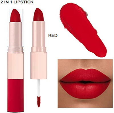 Luipui RED COLOR LIPSTICK MATTE, GLOSS LIPSTICK 2 IN1 LIPSTICK PACK OF 1(RED, 6 g)