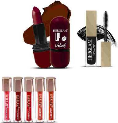 herglam Eye & Lip Glam Kit – Waterproof Eyeliner, Smudge-Proof Mascara(Multicolor, 10 ml)