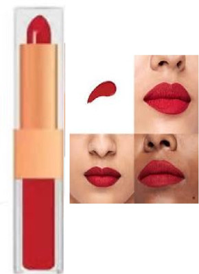 TOPQ red 2 in 1 matte finish lipstick waterproof best for women(red, 6 g)