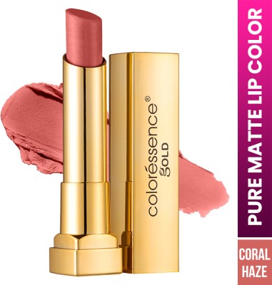 COLORESSENCE Pure Matte Lipstick Velvet Finish Non-sticky Long Lasting Waterproof Lip Colour(CORAL HAZE, 3.3 g)