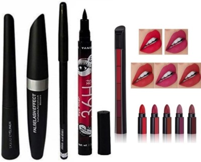 FRIPPE 36 H KAJAL+LIP GLOSS+EYE LINER+MASCARA+EYELASH(5 Items in the set)