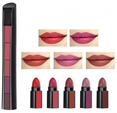 HUDAQUEEN 5 in 1 Red Edition Lipstick Bridal Red Collection(Red, 10 g)