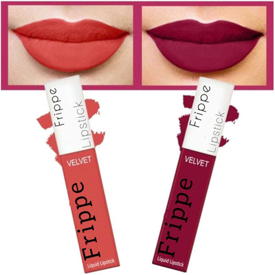 FRIPPE Waterproof Non-transfer Liquid Matte Lipsticks(RED, MAROON, 10 ml)