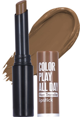 FASHION COLOUR Color Play All Day Non-Transfer Lipstick Creamy Matte Finish Smudge & Waterproof(Terracotta, 2 g)