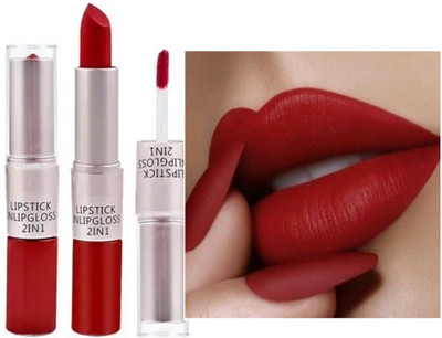 AFARAXIA best 2 in 1 Matte liquid Lipstick and Matte crayon lipstick(Red, 8 g)