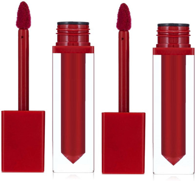 MYEONG Red Tomato Color Non Drying Smudge Proof Matte Liquid Lipstick(Tomato Red, 12 ml)