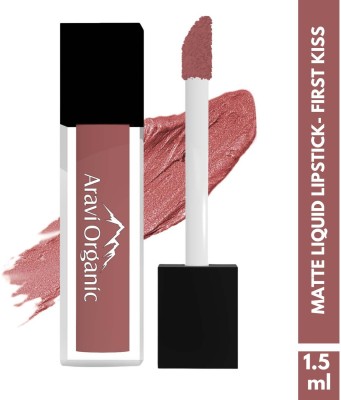Aravi Organic Matte Long Lasting Liquid Lipstick For Waterproof & Ultra Smooth - First Kiss(First Kiss, 1.5 ml)