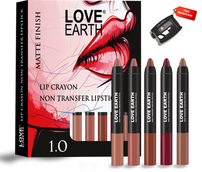 LOVE EARTH CRAYON NON-TRANSFER LIPSTICK 1. O(Multi, 17.5 g)