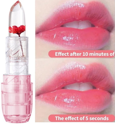 GABBU Temperature Waterproof Long Lasting Flower Lip Gloss Crystal Jelly Lipstick/5/(red, 7 g)