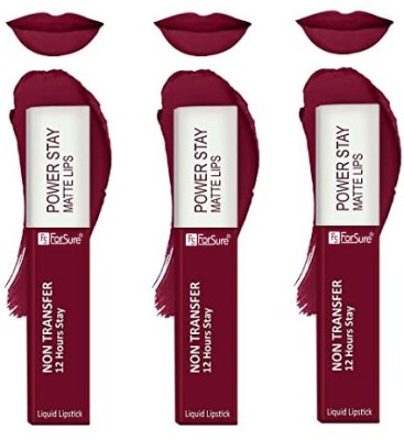 ForSure Waterproof Liquid Matte Lipstick - Power Stay Pack of 3 (Upto 12 Hrs Stay)(Deep Red, 15 ml)