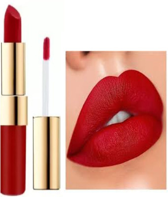 Luipui best waterproof 2 in 1 red matte finish lipstick pack of 1(red, 6 g)