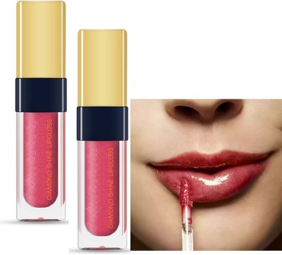 ADJD Combo Diamond Shine Lip gloss for Shine, Glamour for Glossy Effect Dark pink(Dark pink, 12 ml)