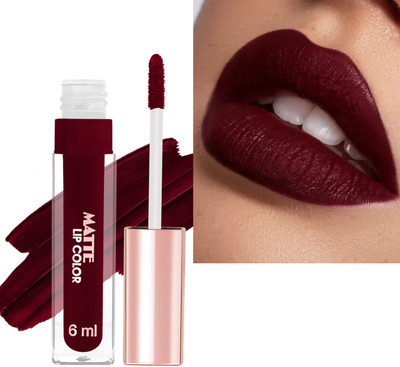 YAWI Non Transfer Smudge Proof Longlasting Sensational Liquid Matte(DARK MAROON, 6 ml)