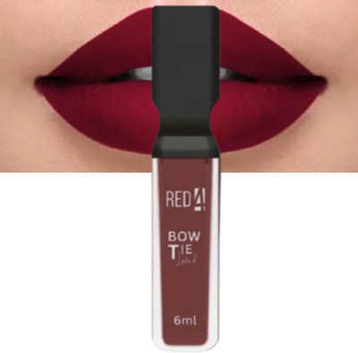 RED4 Bowtie maroon lipstick pack of 1(Black, 10 ml)