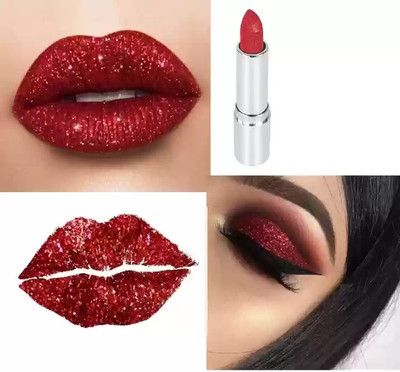 AFARAXIA best SHINE SHIMMER GLITTER ULTRA SOFT LIPSTICK(red, 3.8 g)