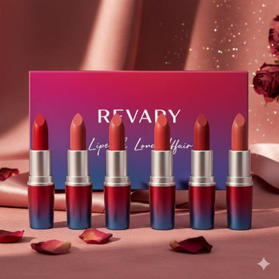 revary Matte Premium Lipstick (Pack Of 6) Combo - Transfer & Smudge-Proof, Long Lasting(MULTI, 30 ml)