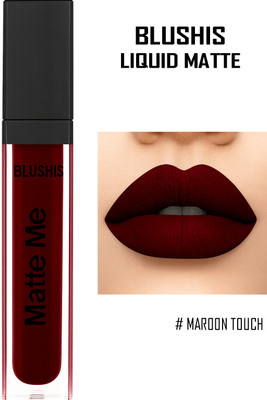 BLUSHIS Smudge Proof Liquid lipstick matte waterproof(maroon, 8 ml)